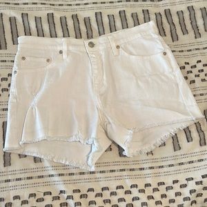 White denim shorts